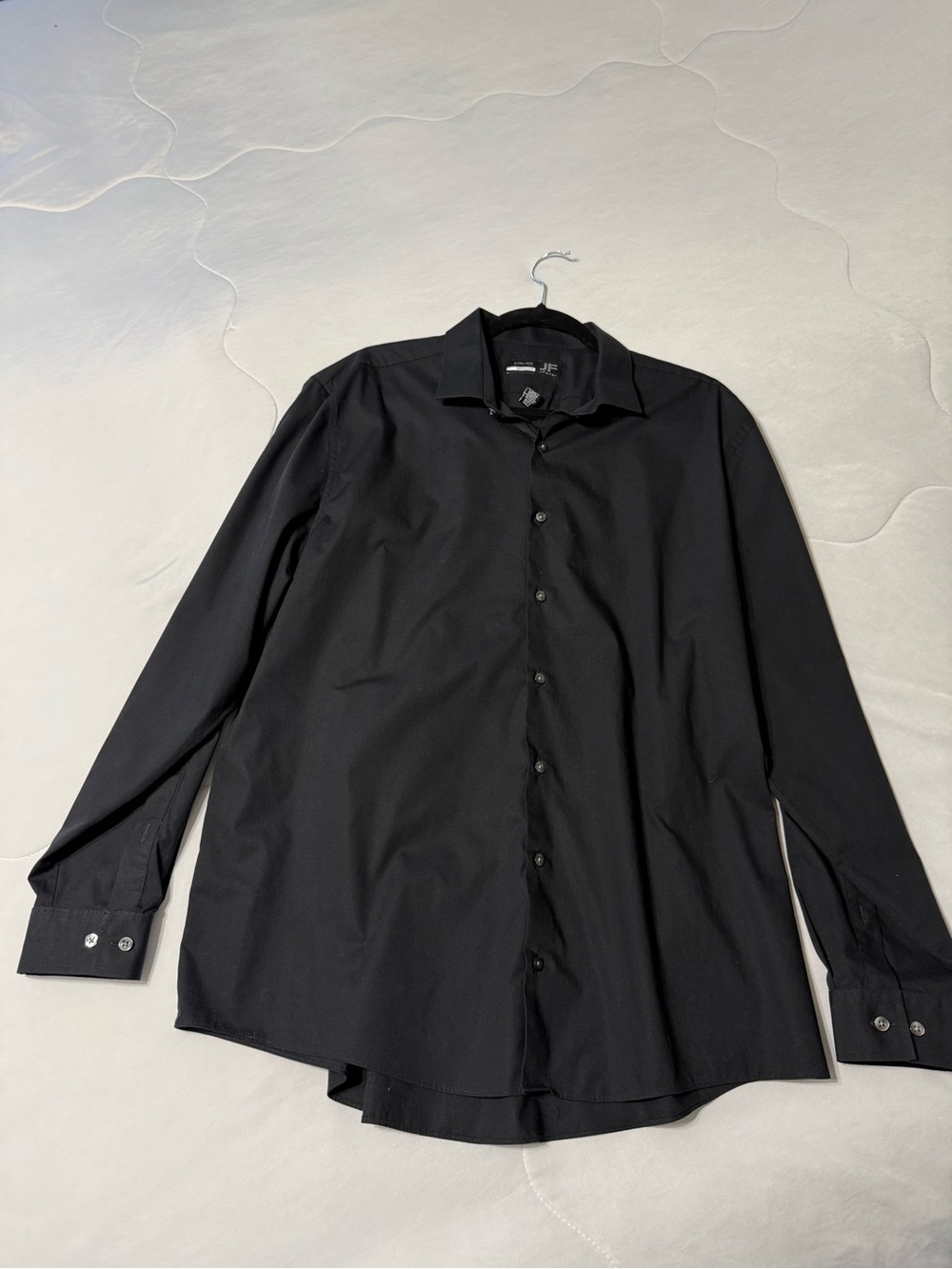 jf j.ferrar Black Long-Sleeve Dress Shirt